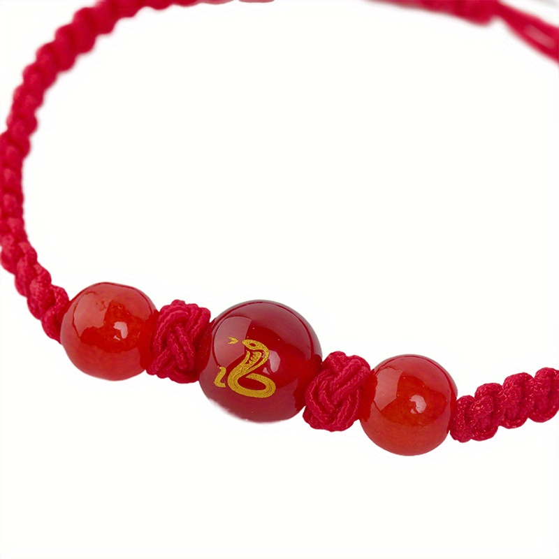 Snake Year Lucky Red Rope Bracelet Zodiac Snake Adjustable